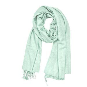Pashmina Wrap Shawl with Tasseled Ends Solid Pale Green Scarf